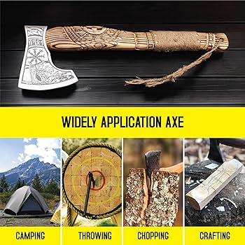 Amazon.co.jp: Viking Axe 高炭素鋼ブレード 手鍛造ハンティング
